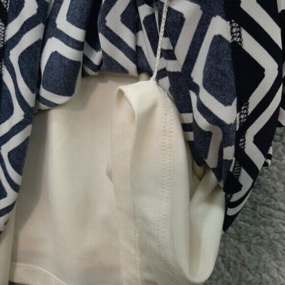 Lauren Ralph Lauren Navy White Geometric Twist Front Jersey Sheath Dress‎ 12 - Picture 5 of 7